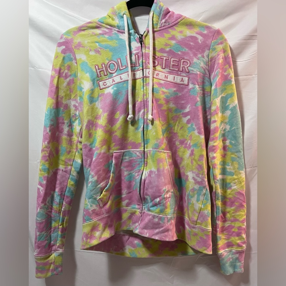 Hollister Colorful Tie-Dye Zip Up Hoodie. Size Medium. - Picture 2 of 7